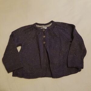 Baby Boden girls purple with metallic thread sweater 6-12 months